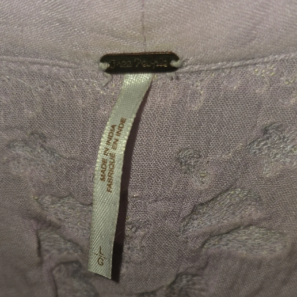 Free People Lilac 3/4 Sleeve Dress with Floral Embroidery - Picture 3 of 3